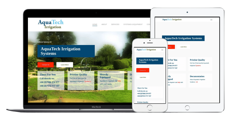 Aquatech Irrigation Systems Website Mobile